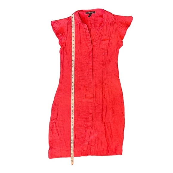 BCBGmaxazria Red Orange Button Down Collared Knit Dress Women's Size 6 - Picture 6 of 8